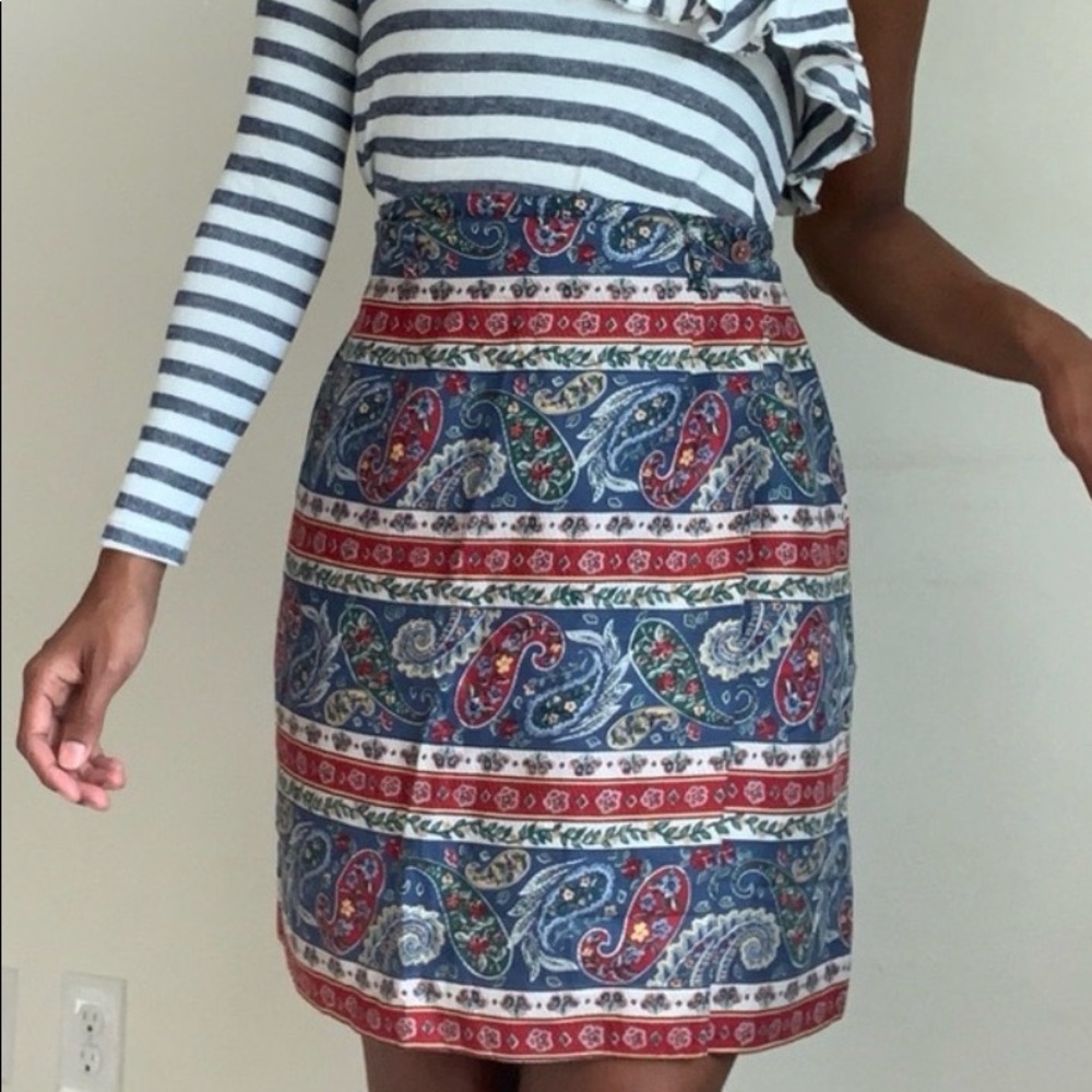 Talbots paisley wrap skirt